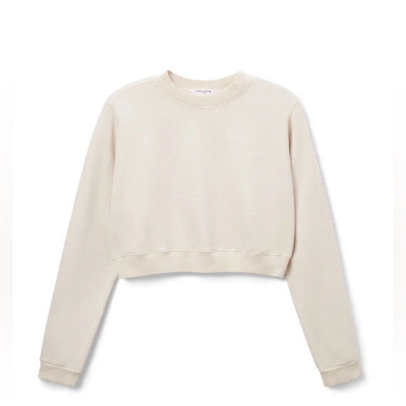 Perfectwhitetee Mandy Cropped Crewneck Sweatshirt - Sugar - Picture 3 of 5